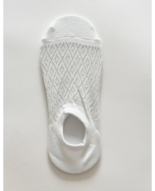 Stella + Gemma No Show White Crochet Socks