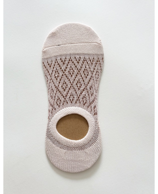 Stella + Gemma No Show Pink Lurex Crochet Socks