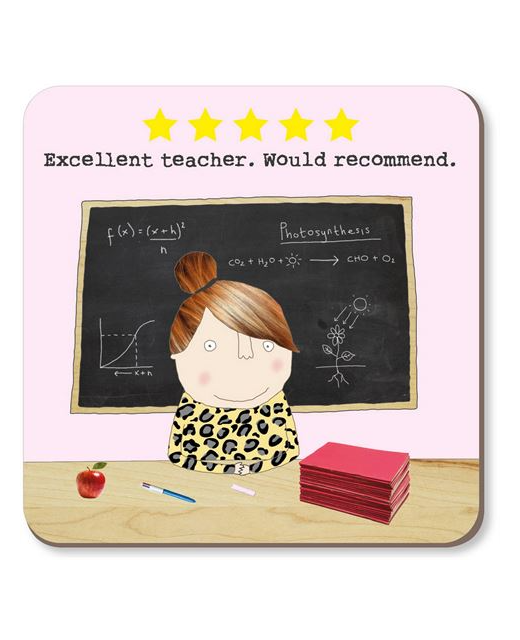 Rosie Made a Thing Five Star Female Teacher Coaster