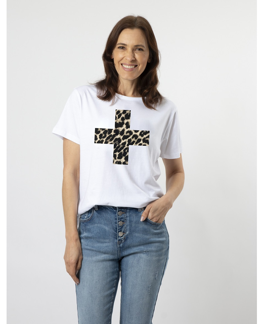 Stella + Gemma Leopard Cross Ace Tee