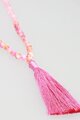 Tassel Necklace Clear/Pink/Marble