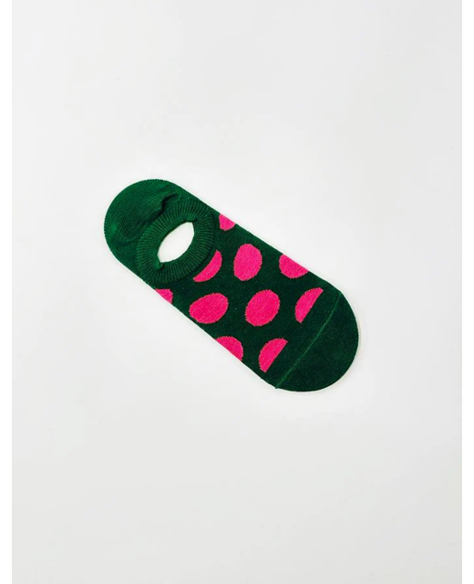 Stella & Gemma No Show Emerald Pink Spots Socks