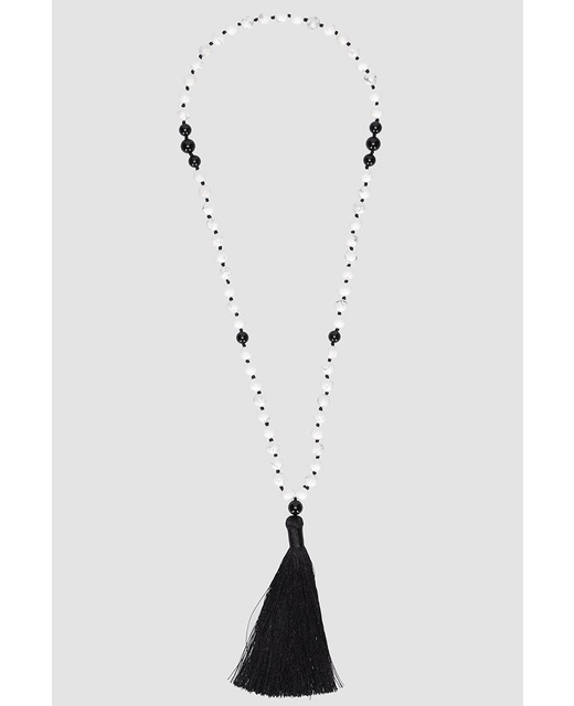 Tassel Necklace Marble/Black