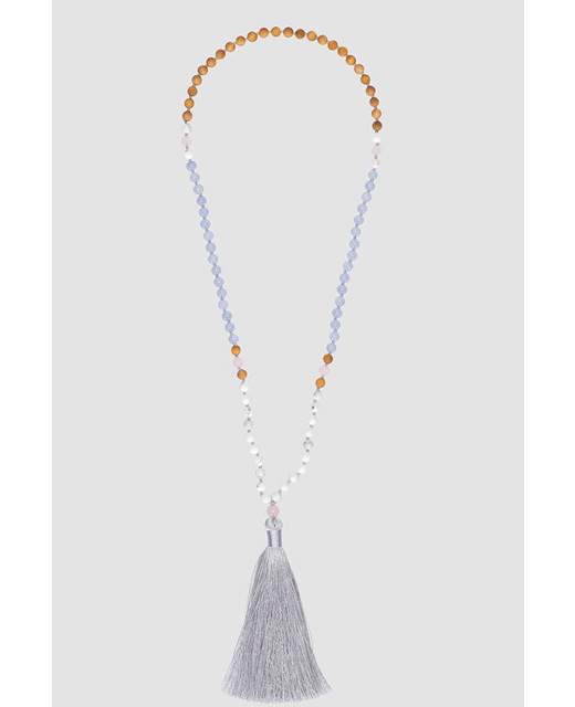 Tassel Necklace Wood/Blue