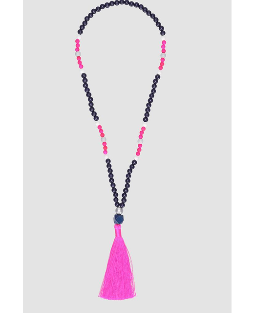 Tassel Necklace Wood/Pink