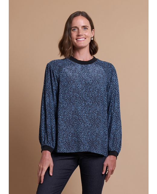 Foil Shirred Shoulder Top