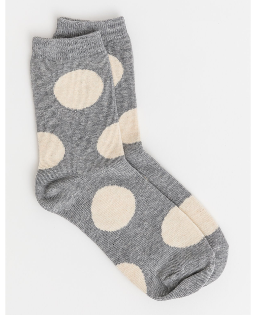 Socks - Grey with White Polka Dots