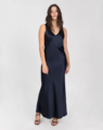 Storm Liquid Satin Bias Slip Dress