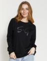 Stella + Gemma Black Glitter Logo Sweater