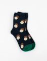 Stella + Gemma Navy with Cream & Brown Dot Socks