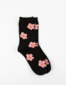 Stella + Gemma Black with Pink Flower Socks