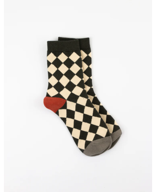 Stella + Gemma Black & Cream Checker Board Socks
