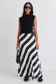 Among The Brave Fiery Satin Bias Maxi Skirt