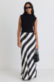 Among The Brave Fiery Satin Bias Maxi Skirt