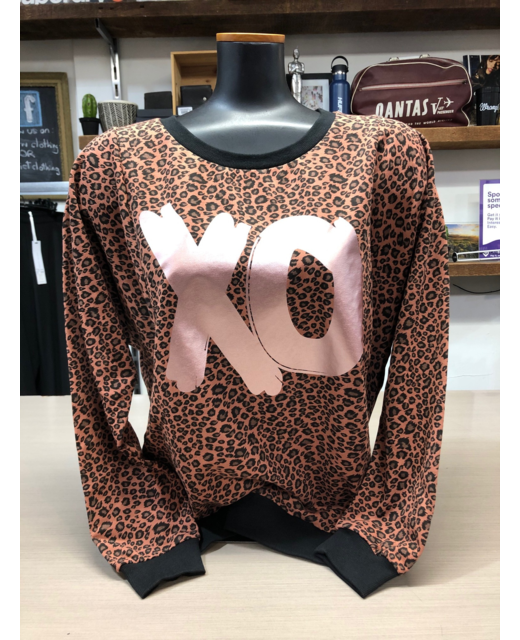 Olivia Sweater Rust Leopard