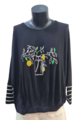 Foil Batwing Up Down Hem Top