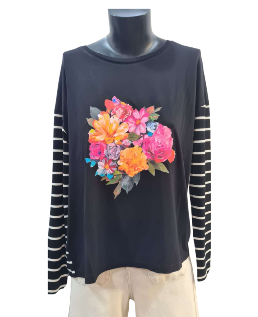 Foil Drop Shoulder Top