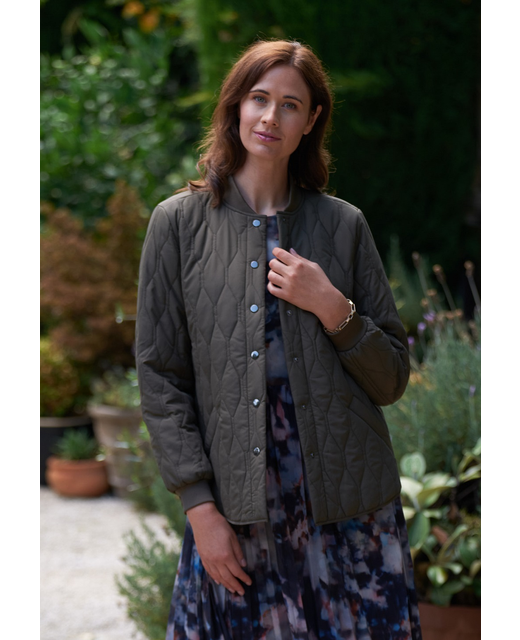 Foil Quilted Snap Jacket