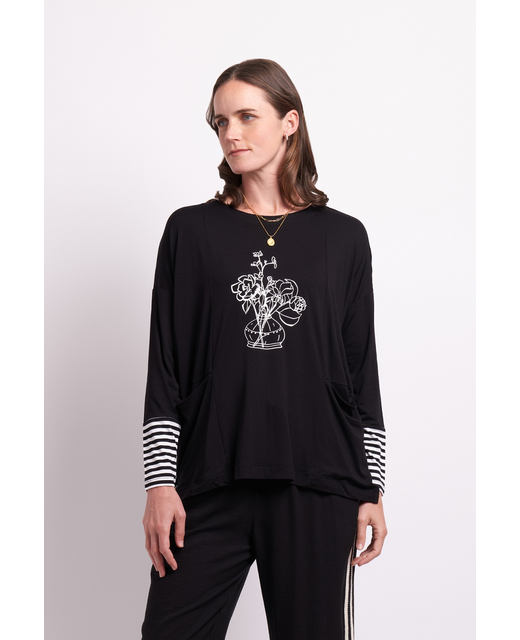 Foil Blocked Stripe Top