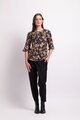 Foil Gathered Scoop Hem Top