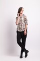Foil Gathered Scoop Hem Top