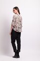Foil Gathered Scoop Hem Top