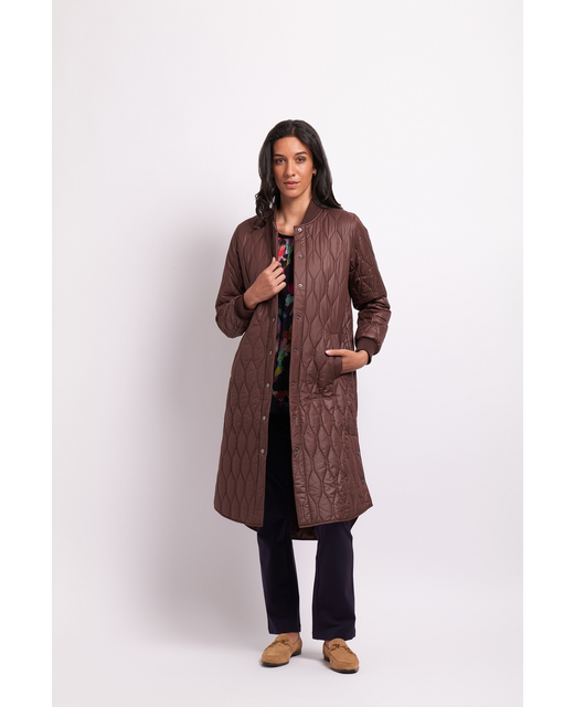 Foil Quilted Snap Coat