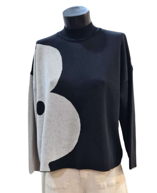 Foil Zip Code Sweater