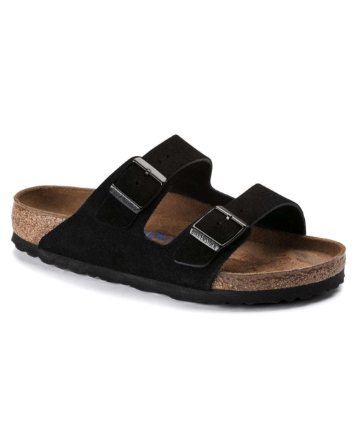 Birkenstock Arizona Soft Footbed Suede Regular Sandal - Black