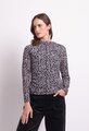 Foil Funnel Neck Gathered Top