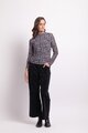 Foil Funnel Neck Gathered Top