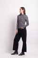 Foil Funnel Neck Gathered Top