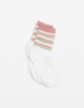 Stella & Gemma White, Pink & Green Stripe Socks