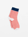 Stella & Gemma Red & White Stripes with Navy Band Socks