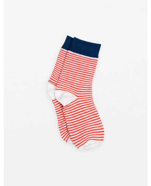 Stella & Gemma Red & White Stripes with Navy Band Socks