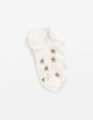 Stella & Gemma White with Gold Glitter Stars Socks