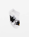 Stella & Gemma White with Black Big Flower Socks