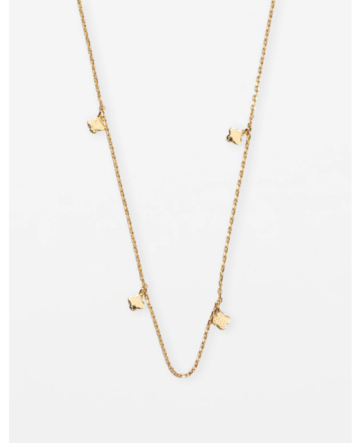 Stella & Gemma Gold Chain with Solid Flowers Necklace