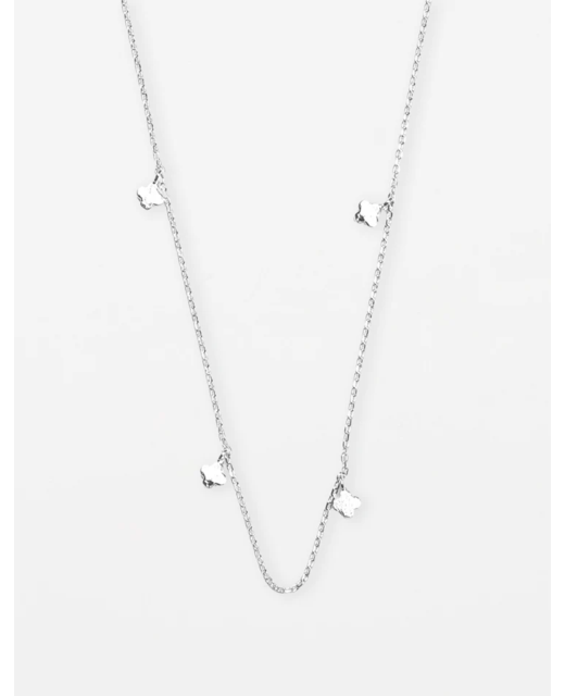 Stella & Gemma Silver Chain with Solid Flowers Necklace