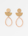 Rose Bead & Brass Earrings