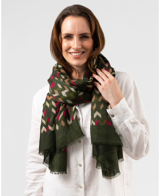 Stella + Gemma Grass Roots 3D Zig Zag Scarf