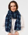 Stella + Gemma Houndstooth Deep Blue Scarf