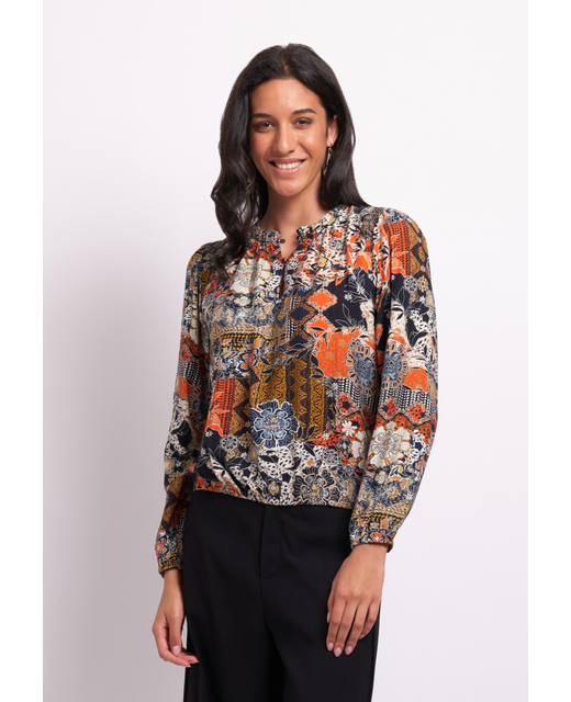 Foil Shoulder Detail Blouse