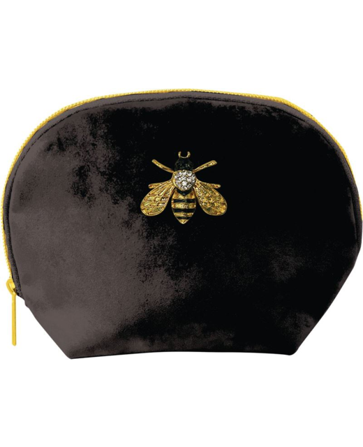 Livewires Black Bee Cosmetic Velvet Bag