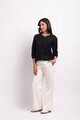 Foil Boxy High Low Jumper