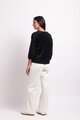 Foil Boxy High Low Jumper
