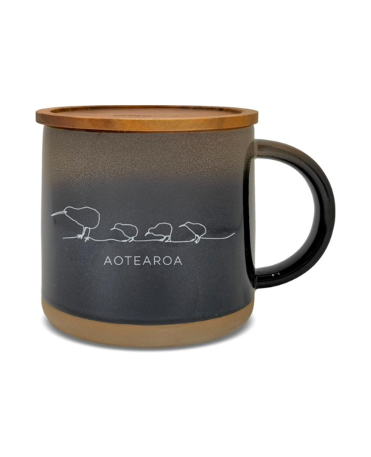 Moana Road Black Kiwi Ceramic Mug