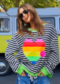 Hammill & Co Heart Stripe Waffle Sweat