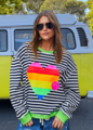 Hammill & Co Heart Stripe Waffle Sweat