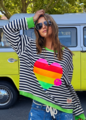 Hammill & Co Heart Stripe Waffle Sweat